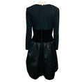 Load image into Gallery viewer, Oscar de la Renta Vintage Black Button Front Wool and Satin Flared Dress with Velvet Waist