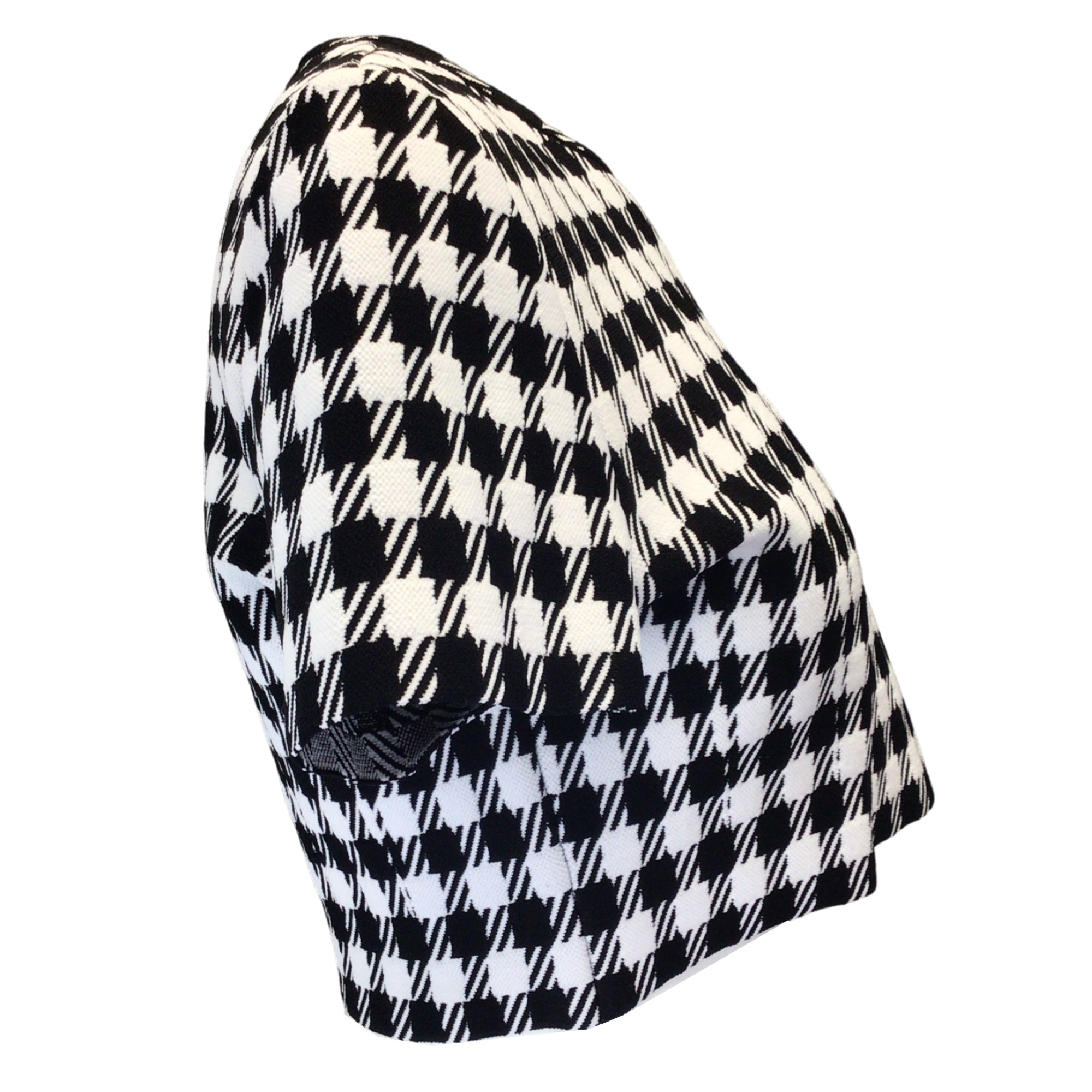 Alaia Black / White Cropped Check Knit Top