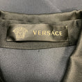 Load image into Gallery viewer, Versace Navy Blue / Black Long Sleeved Button Front Shirtdress Midi Dress with Medusa Button
