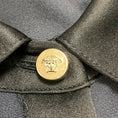 Load image into Gallery viewer, Versace Navy Blue / Black Long Sleeved Button Front Shirtdress Midi Dress with Medusa Button
