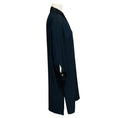 Load image into Gallery viewer, Versace Navy Blue / Black Long Sleeved Button Front Shirtdress Midi Dress with Medusa Button