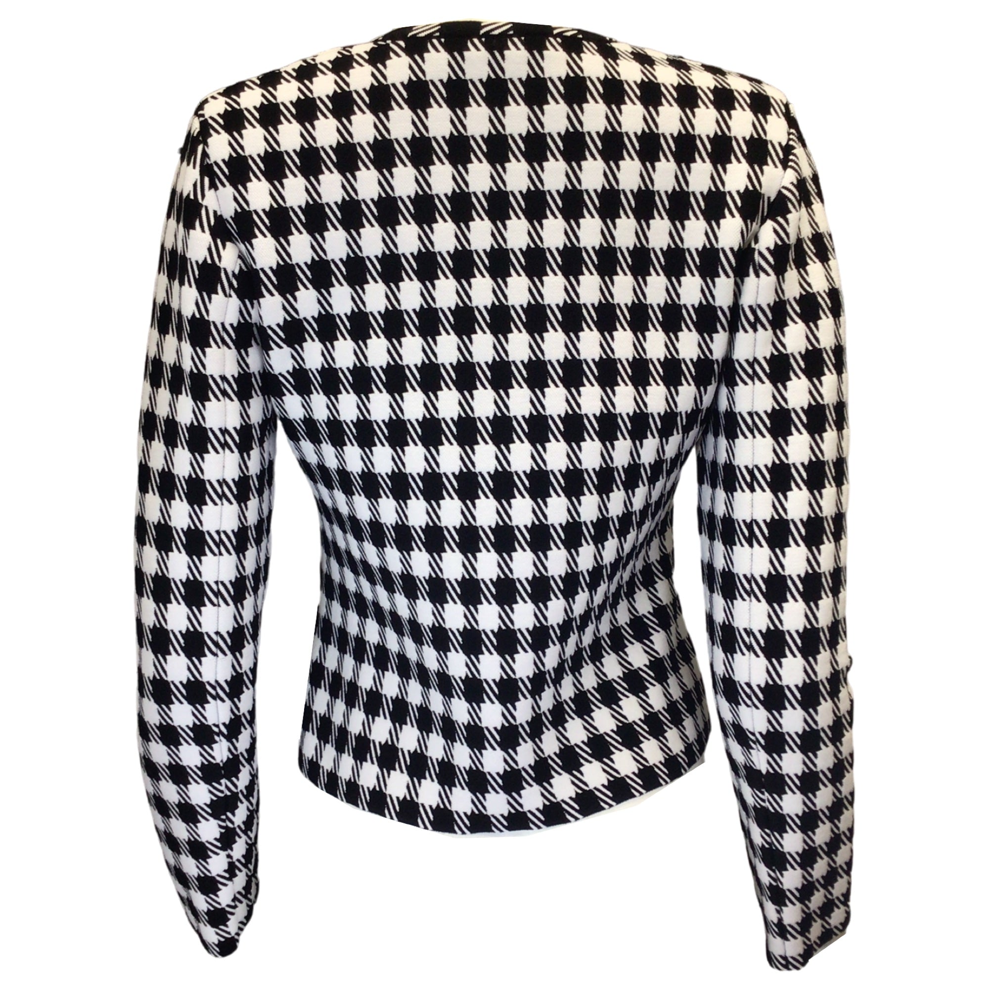 Alaia Black / White Check Knit Cardigan Sweater