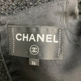 Load image into Gallery viewer, Chanel Black Cap Sleeved Shimmer Tweed Sheath Dress