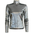 Load image into Gallery viewer, Balenciaga Silver Sequined Turtleneck Top