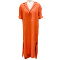 Load image into Gallery viewer, Agnona Orange Short Sleeved Linen Midi Dres
