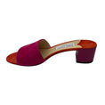Load image into Gallery viewer, Jimmy Choo Fuchsia Pink / Orange Suede Leather Low Heel Slide Sandals