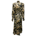 Load image into Gallery viewer, Alexandre Vauthier Tan / Black Tie-Neck Printed Chiffon Maxi Dress