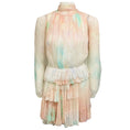 Load image into Gallery viewer, Nina Ricci Pastel Multi Tie Neck Tiered Silk Chiffon Mini Dress