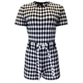 Load image into Gallery viewer, Alaia Black / White Short Sleeved Check Knit Playsuit
