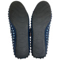Load image into Gallery viewer, Alaia Navy Blue Suede Mary Jane Flats with Crystal Embellishments