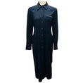 Load image into Gallery viewer, Peserico Navy Monili Bead Embellished Button Front Midi Dress