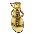 Load image into Gallery viewer, Gianvito Rossi Gold Metallic Capua Braided Leather Sandals
