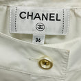Load image into Gallery viewer, Chanel White CC Logo Pearl Button Cotton Blouse