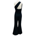Load image into Gallery viewer, Safiyaa Black One Shoulder Wide Leg Crepe Jumpsuit