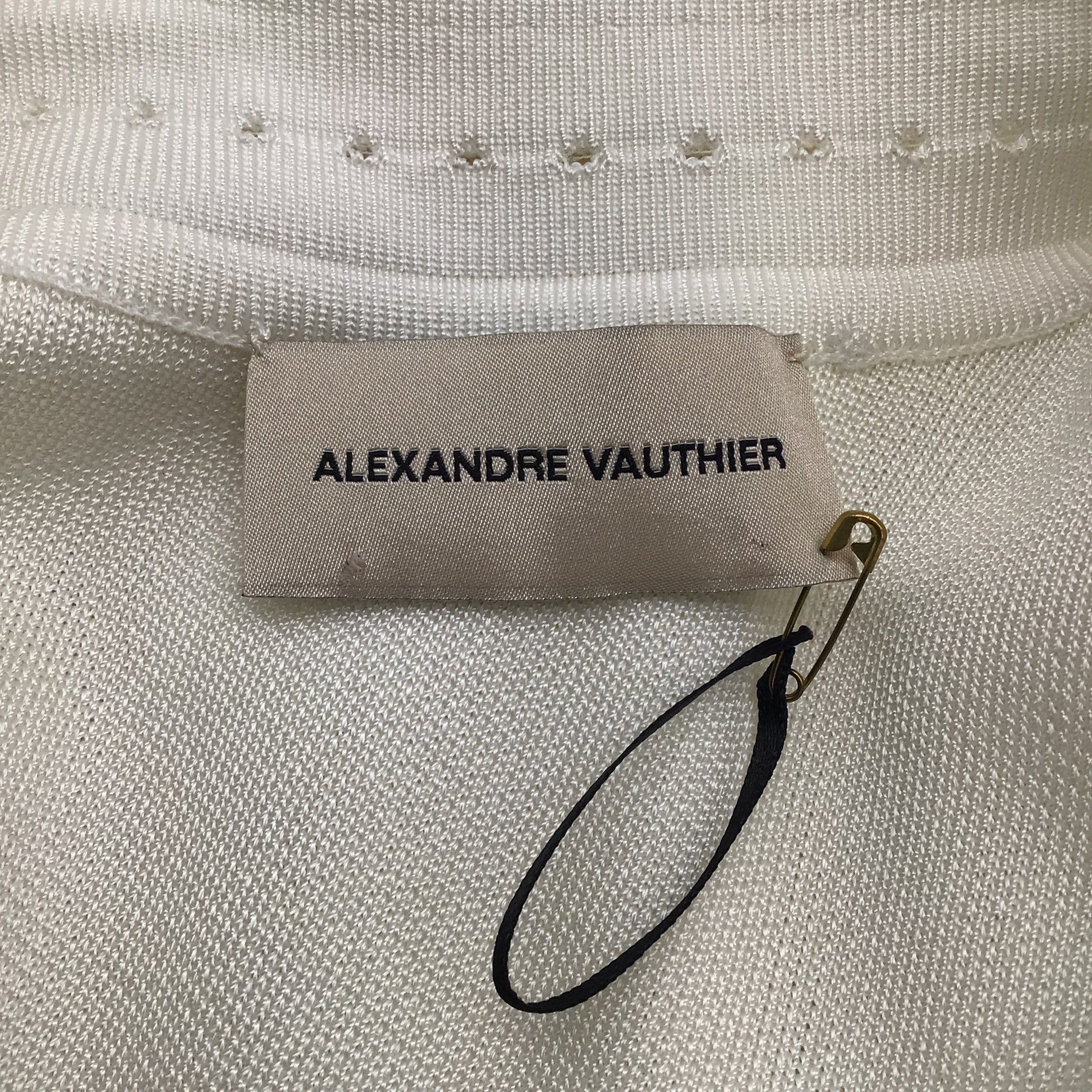 Alexandre Vauthier White Asymmetric Hem Stretch Knit Skirt
