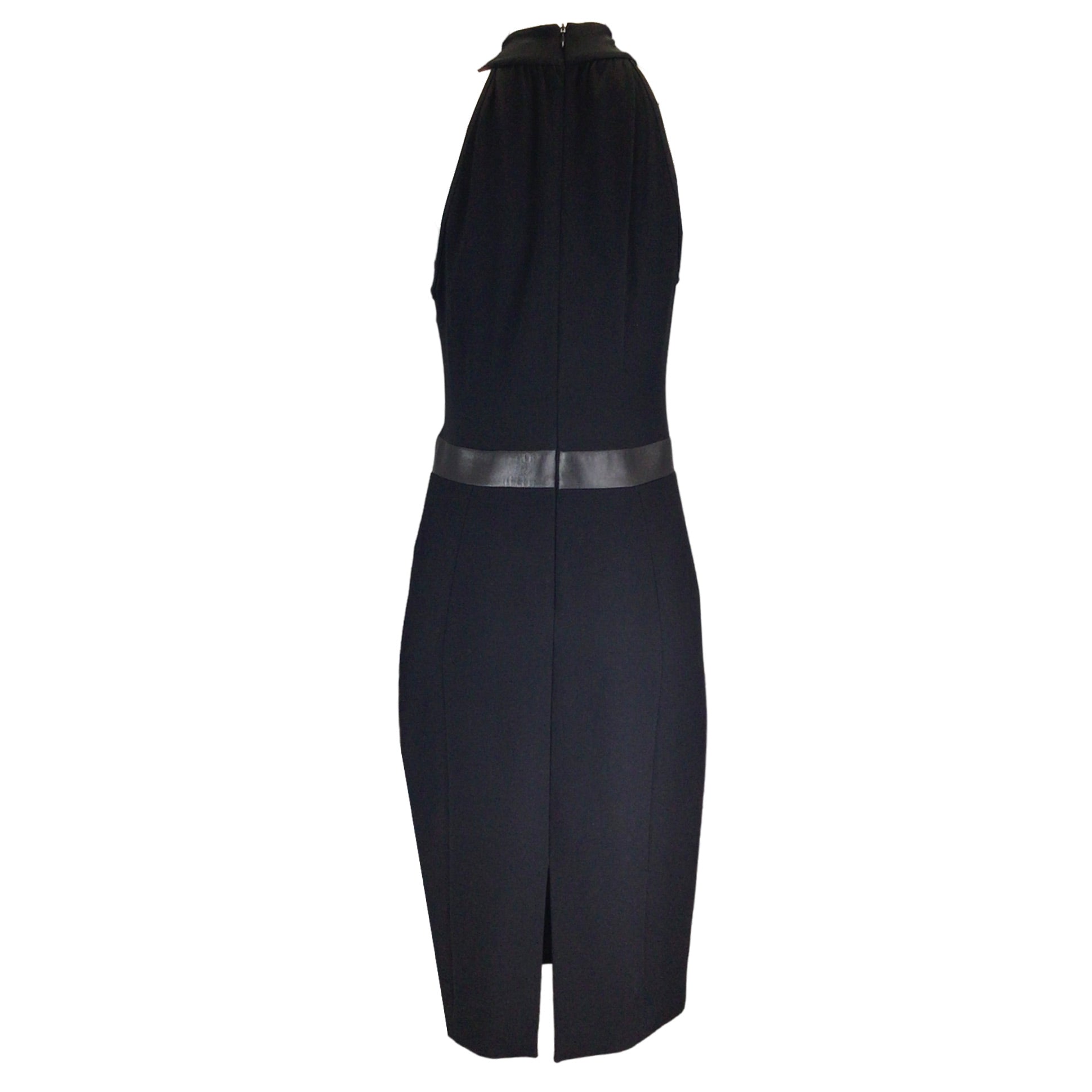 Michael Kors Collection Black Boucle Crepe Halter Dress