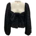 Load image into Gallery viewer, Attico Black Balloon Sleeve Sequined Blouse