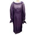 Load image into Gallery viewer, Carolina Herrera Amethyst Long Sleeved Wool and Silk Midi Dress