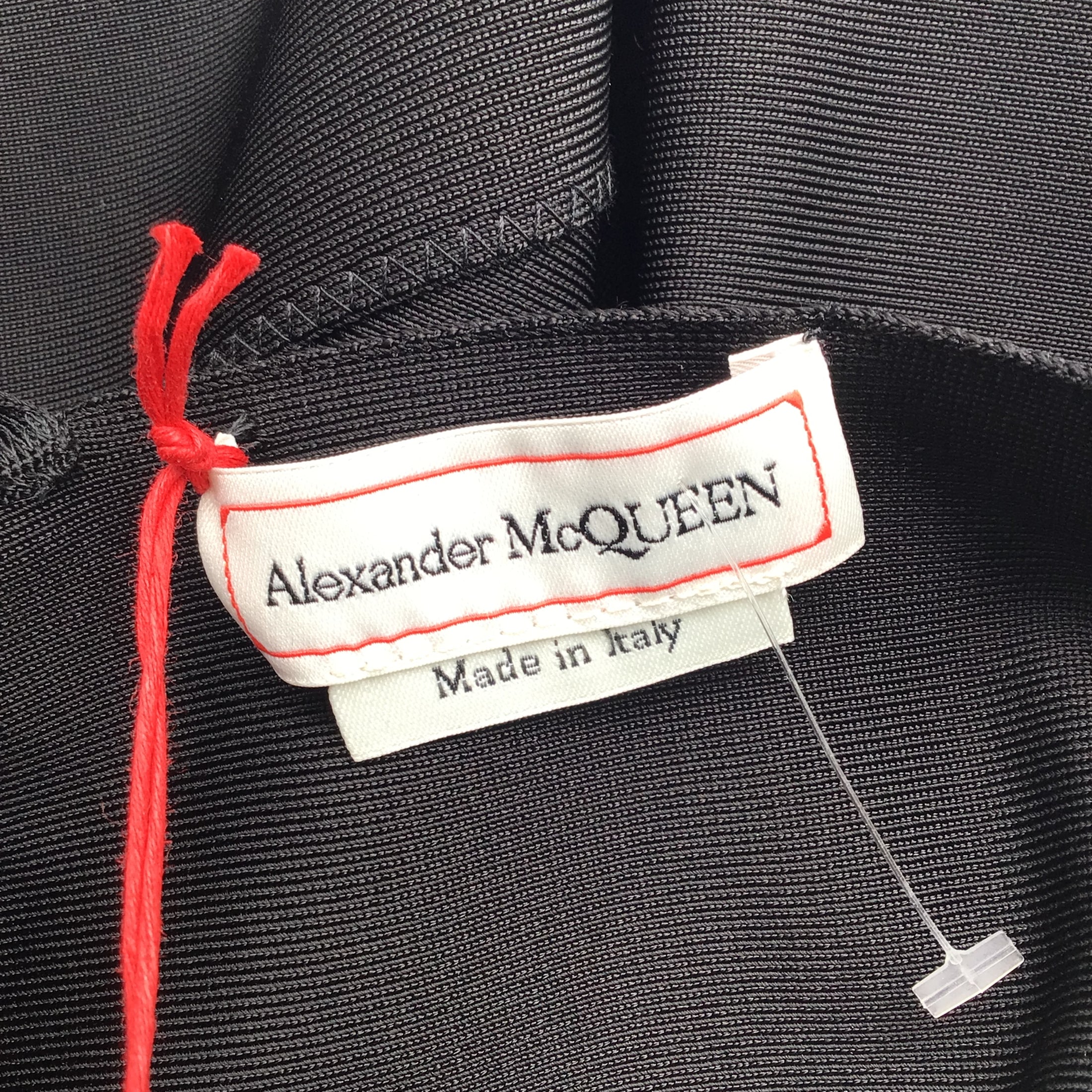 Alexander McQueen Black Cut-Out Detail One Shoulder Bandage Midi Dress
