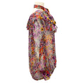 Load image into Gallery viewer, Dries Van Noten Magenta Multi Contera Floral Print Ruffled Blouse with matching scarf