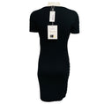 Load image into Gallery viewer, Chanel Black 2018 Textured Cotton Pique Knit Short Sleeved Dress with CC Logo Plaque