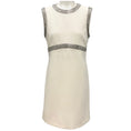Load image into Gallery viewer, Celine Ivory / Silver Bead Embellished Sleeveless Wool Shift Dress