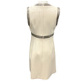 Load image into Gallery viewer, Celine Ivory / Silver Bead Embellished Sleeveless Wool Shift Dress