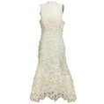 Load image into Gallery viewer, Carolina Herrera White Floral Embroidered Lace Applique Midi Cocktail Dress