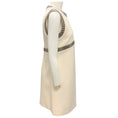 Load image into Gallery viewer, Celine Ivory / Silver Bead Embellished Sleeveless Wool Shift Dress