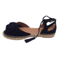Load image into Gallery viewer, Aquazzura Black Suede Ankle Wrap Espadrille Flats

