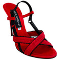 Load image into Gallery viewer, Dolce & Gabbana Red / Black Criss Cross Corset Sandals