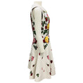 Load image into Gallery viewer, Oscar de la Renta Ivory Multi Degrade Rose Jacquard Fit and Flare Dress