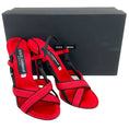Load image into Gallery viewer, Dolce & Gabbana Red / Black Criss Cross Corset Sandals