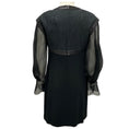 Load image into Gallery viewer, Paule Ka Black Long Sleeved Crepe and Chiffon Dress