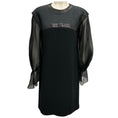 Load image into Gallery viewer, Paule Ka Black Long Sleeved Crepe and Chiffon Dress