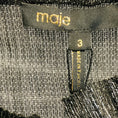 Load image into Gallery viewer, Maje Shiny Silver Argent Clunny Metallic Shirt with Ruffles and Tie Neck