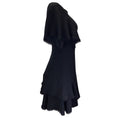 Load image into Gallery viewer, J. Mendel Black Ruffled Crepe Dress