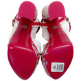 Load image into Gallery viewer, Dolce & Gabbana Fuchsia / White Patent Leather Tile Print Platform Sandals