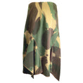 Load image into Gallery viewer, Victoria Beckham Green Multi Camo Print Asymmetrical Hem Cotton Midi Skirt