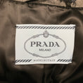Load image into Gallery viewer, Prada Ardesia Grey Single Breasted Padded Caban Jacket with Calfskin Leather Logo Plaque Belt