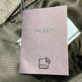 Load image into Gallery viewer, Prada Ardesia Grey Single Breasted Padded Caban Jacket with Calfskin Leather Logo Plaque Belt