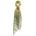 Load image into Gallery viewer, Chanel Green Multi Printed Long Sheer Silk Scarf
