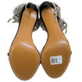 Load image into Gallery viewer, Alexandre Vauthier Black Satin Crystal Drape Embellished Sandals