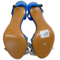 Load image into Gallery viewer, Alexandre Vauthier Cobalt Blue Satin Slingback Sandals with Crystal Embellished Bow