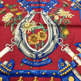 Load image into Gallery viewer, Hermes Red / Blue Multi Aux Champs Square Silk Twill Scarf