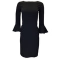 Load image into Gallery viewer, Michael Kors Collection Black Bell Sleeved Wool Crepe Dress
