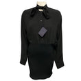Load image into Gallery viewer, Prada Black Long Sleeved Silk Cady and Wool Knit Mini Dress
