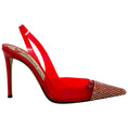 Load image into Gallery viewer, Alexandre Vauthier Red PVC Raquel Slingback Pumps with Crystal Embellishments