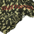 Load image into Gallery viewer, Louis Vuitton x Takashi Murakami Green Camoflauge Monogram Crinkled Cashmere and Silk Scarf
