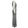 Load image into Gallery viewer, Missoni Silver / Black Metallic Chevron Paillette Knit Sleeveless Maxi Dress